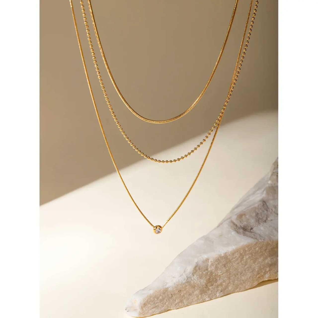 Three Layer zircone Necklace
