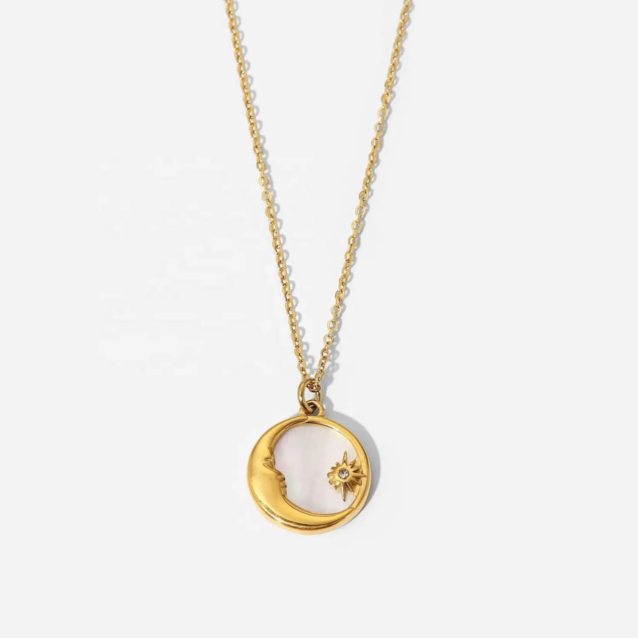 New moon  star necklace