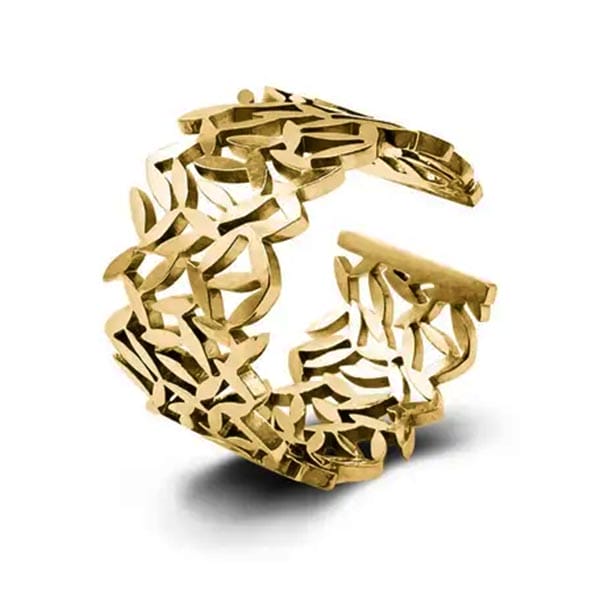 Lilly Hollow Leaf Ring