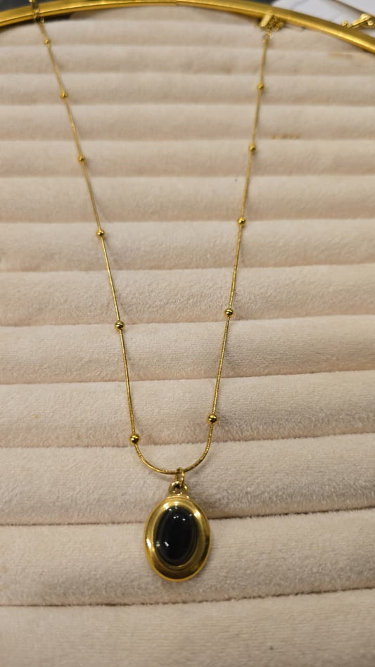 Black Boll Chain Necklace 2