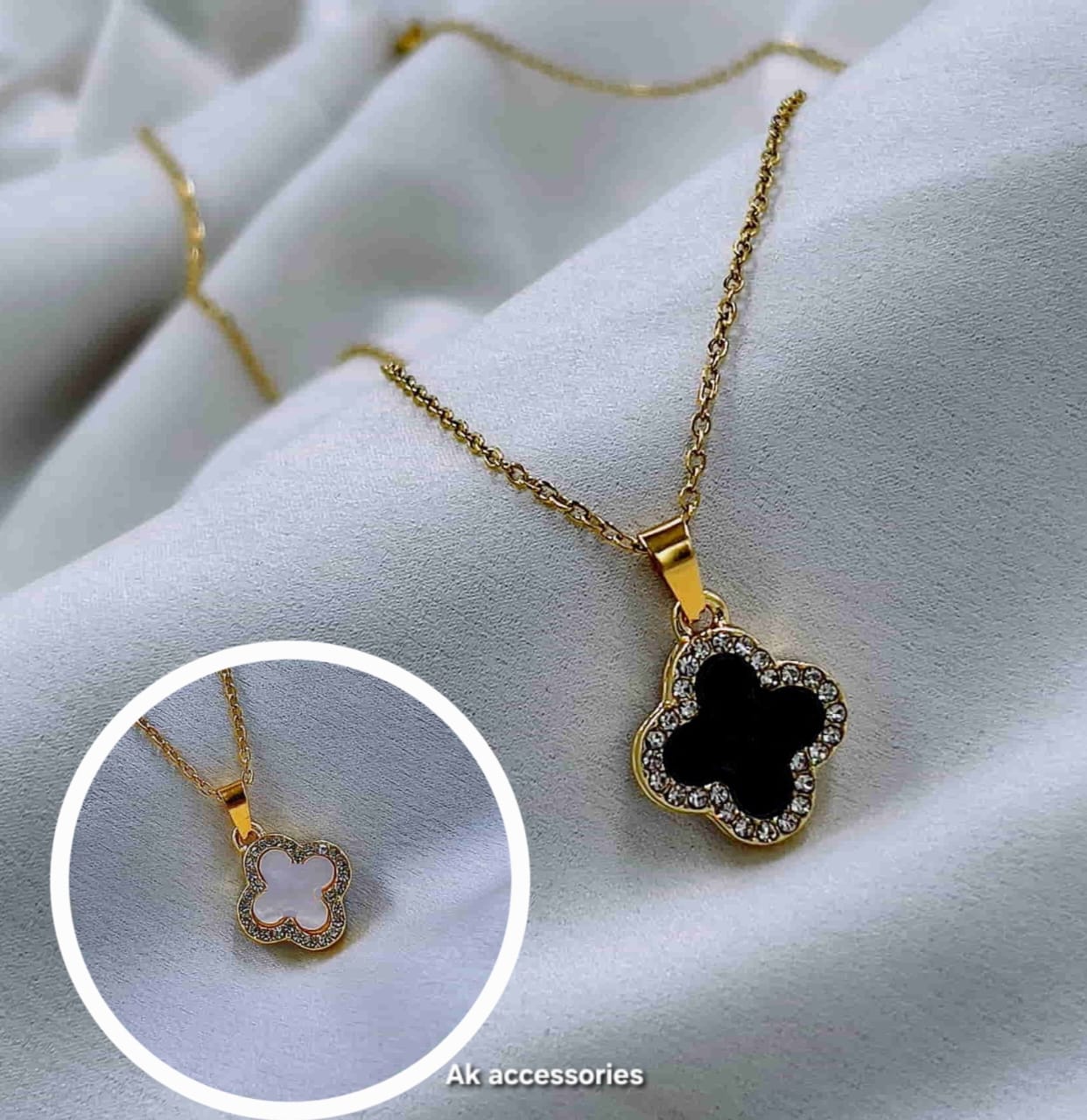 Midnight Clover Necklace