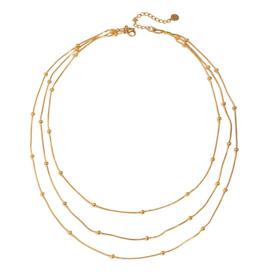 Three Layer boll chain Necklace