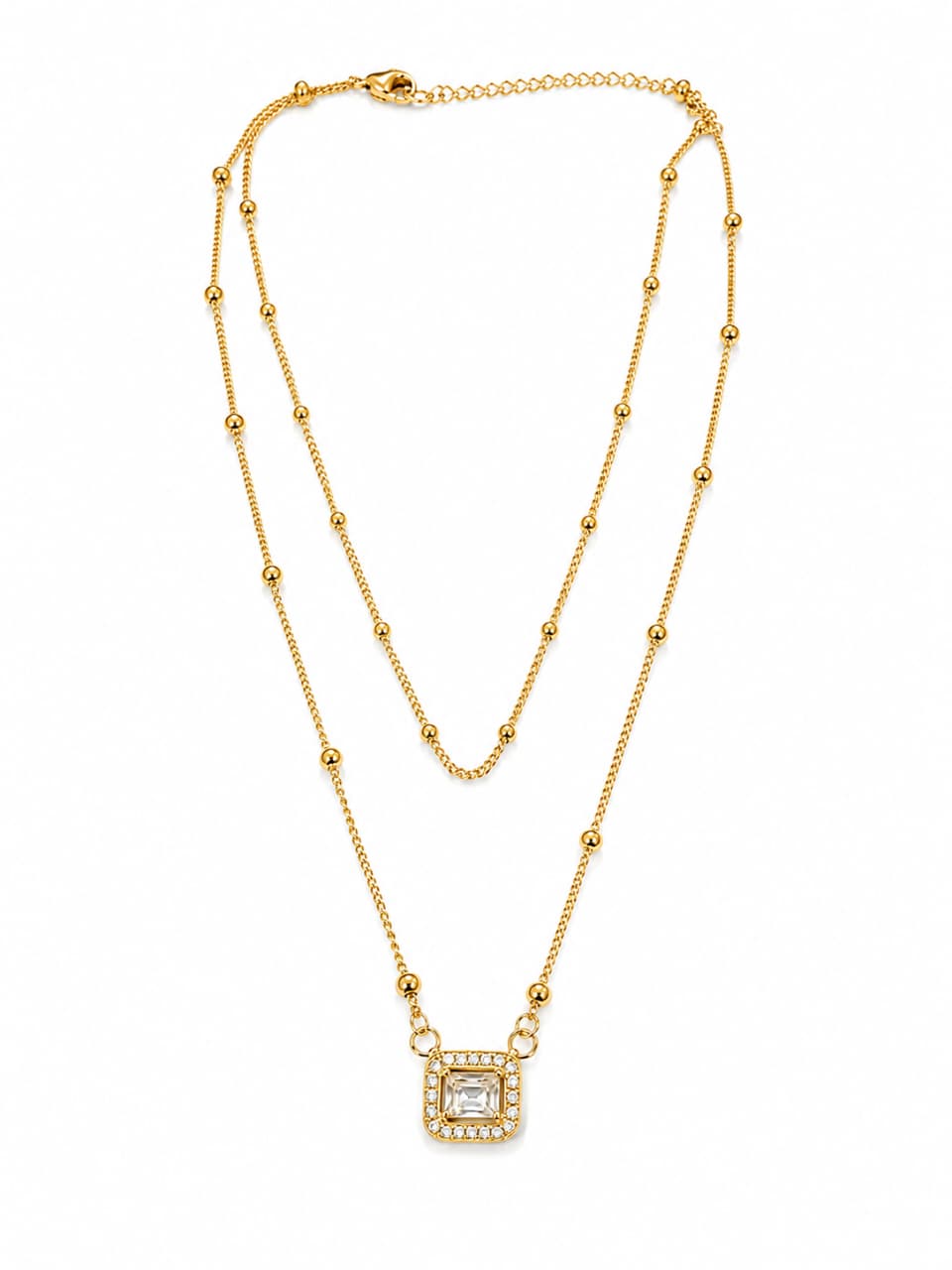 Square Zircone Necklace