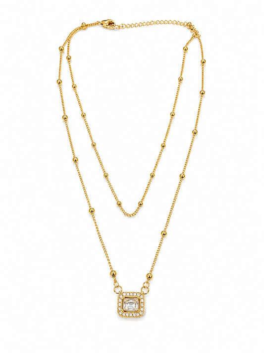 Square Zircone Necklace