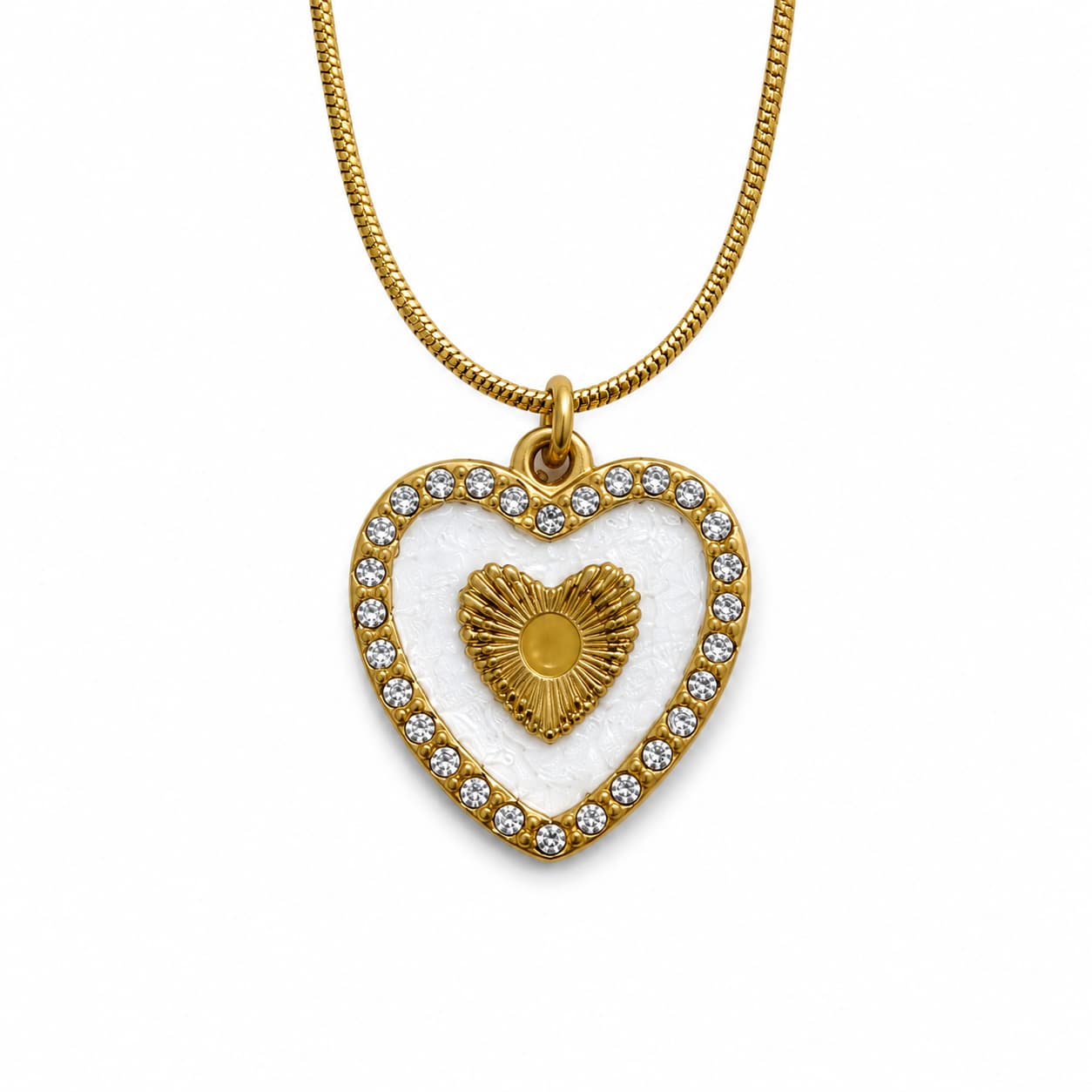 Zircon heart necklace