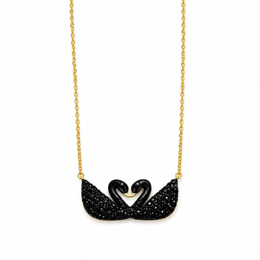 Double Swan black Necklace